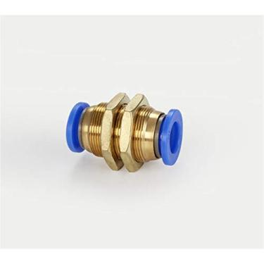 Imagem de 10 peças de anteparo pneumático reto push in conector de encaixe rápido União PM -4 6 8 10 12 mm (5/81.3 cm 1/10.2 cm 5/40.6 cm 3/20.3 cm 1/5.1 cm) (Cor: PM12)