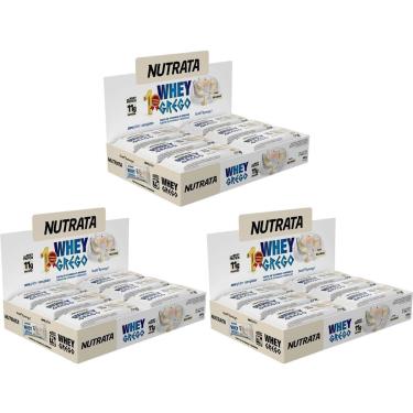 Imagem de Kit 3X Barra Whey Grego Bar - 12 Unidades de 40g Beijinho - Nutrata-Masculino