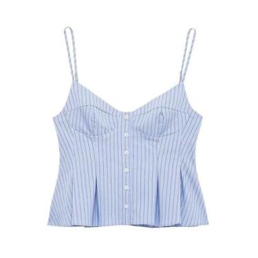 Imagem de Top Camisola Branca Listrada Com Costas Descobertas Para Mulheres, Sex