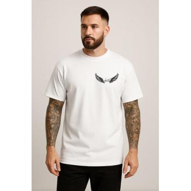 Imagem de Camiseta Masculina Jesus Cruz Costas Estampa Religiosa Camisa Fé Crist