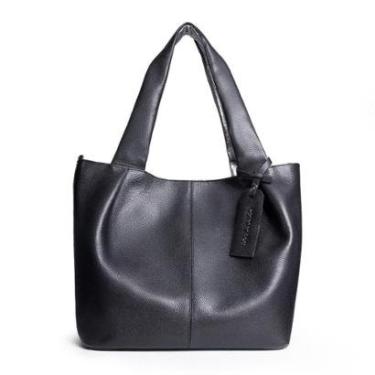 Imagem de BOLSA FEMININA EM COURO TIRACOLO PRETA COM ÔNIX "MARY ROCHA"-Feminino