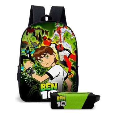 Imagem de Mochila e Estojo Simples Kit Infantil Relógio Alien Ben 10 - Use Thuco