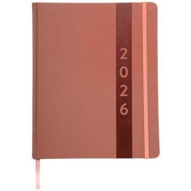 Imagem de WORLD TRAVELER Agenda 2026 semanal e mensal - 20 cm x 25 cm capa dura janeiro dezembro agenda agenda agenda 2026 lista de tarefas, tamanho 20 x 25 cm, rosa 2026