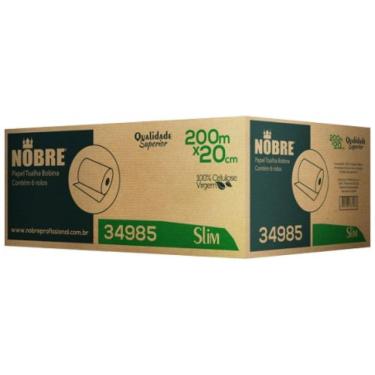Imagem de Papel Toalha Bobina com 6 rolos 200mx20cm NOBRE Slim