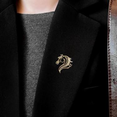Imagem de Broche de cavalo de strass, broche de cavalo esmaltado, broche de cavalo de liga, broche de cavalo galopante banhado a ouro, acessório de declaração de moda, presente de broches de cristal vintage