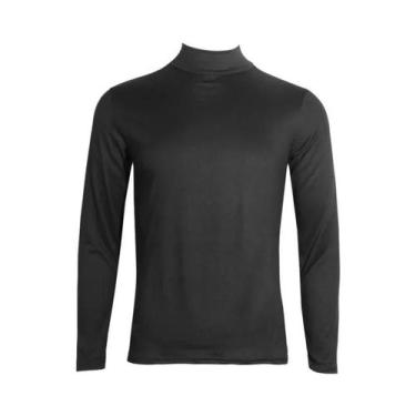 Imagem de Camiseta Masculina plus Size Slim Fit De Gola Alta Em Cor Sólida, Casu