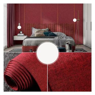 Imagem de Papel de parede autoadesivo à prova de som, textura de linho impermeável, painéis de parede 3D para decoração de sala de estar e quarto, cor nº 2, tamanho C 2,8 m x L 0,65 m
