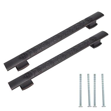 Imagem de Ainoli 2 pçs retro push porta alças liga de zinco europeu vintage puxador de porta para cozinha portas de armário do banheiro (Black Red Retro)