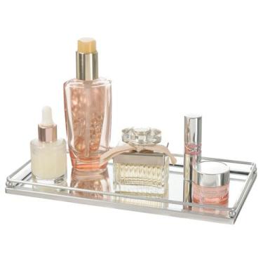 Imagem de Bandeja Com Espelho Decorativa Perfumes Banheiro Cosméticos - PGB, Pra