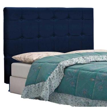 Imagem de Cabeceira Tóquio para Cama Box Solteiro 90 cm Suede Azul Marinho - JS 