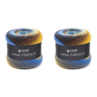 Imagem de YarnArt Lana Fresco 100% fio de lã – Peso fino/esportivo (#2) – 3,52 oz (100 g) / 415 jardas (380 m) por bola – Fio de tricô e crochê de fibra natural macia para suéteres, xales, roupas (2, 8102)