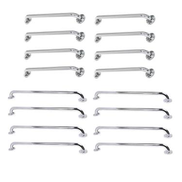 Imagem de Alça De Apoio Barra Inox Kit 16 Unidades 40cm 80cm Banheiro Box Segurança