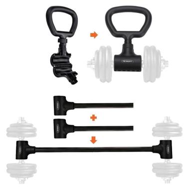 Imagem de Kit Barra Supino Com Alça Para kettlebell com Ajuste Rápido-Unissex