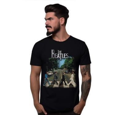 Imagem de Camiseta Preta Banda The Beatles Abbey Road Paul Ringo John George Bom