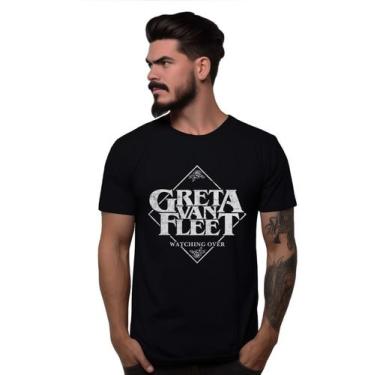 Imagem de Camiseta Preta Banda Greta Van Fleet Watching Over Bomber Rock, GG