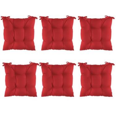 Imagem de Kit 6 Assentos Futton Almofada 4 Furos De Cadeira Poltrona Futon 40x40