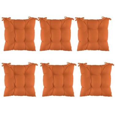 Imagem de Kit 6 Assentos Futton Almofada 4 Furos De Cadeira Poltrona Futon 40x40