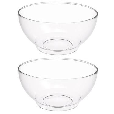 Imagem de Kit 2 Tigelas 3,1L Transparente Redondas 23x10cm Salada Sobr - Crippa
