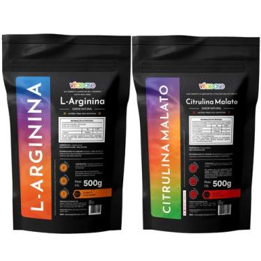 Imagem de Combo Arginina 300g Citrulina Malato 250g  PréTreino em Pó  Suplemento