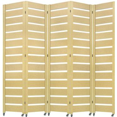 Imagem de 5 Biombo Slim Sanfonado Com Rodinhas E Dobradiças Mdf Cru Folha Painel