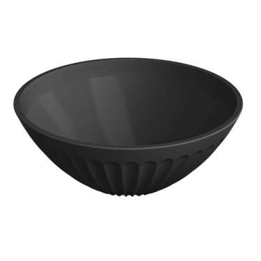 Imagem de Cumbuca de Plástico 400ml Preto Bowl Avulso Uz Tigela Sobremesa Sorvet