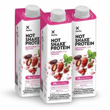 Imagem de Kit 3 Suplemento NOT SHAKE Protein 16g Morango Tâmara 250ml - NotCo
