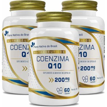 Imagem de Kit Com 3 - Coenzima Q10 100% Pura (200mg por porção) 60 Caps Flora Nativa-Unissex