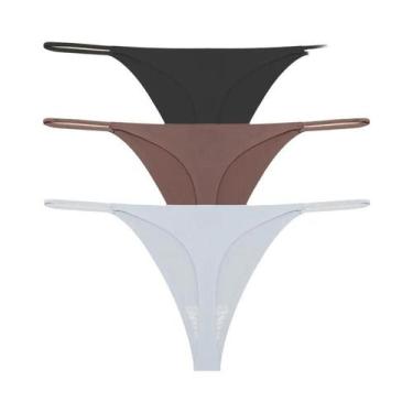 Imagem de Conjunto De 3 Calcinhas Tanga Sem Costura De Cintura Baixa Para Mulher