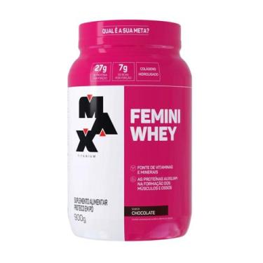 Imagem de Femini Whey 900g Pote Max Titanium, Chocolate