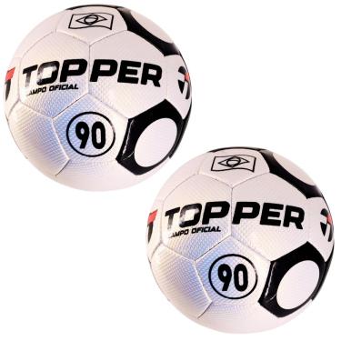Imagem de Kit 02 Bola De Futebol Campo Topper 90 Oficial Costurada à Mão