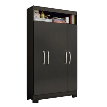 Imagem de Armário Multiuso 4 Portas E Nicho Nt4040 Preto Tx Notável Móveis Preto Tx