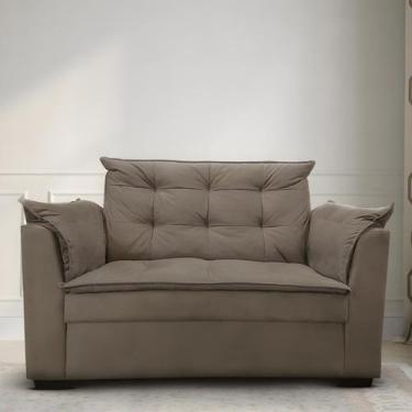 Imagem de Sofá 2 lugares Para Sala Moderno Confortável Elegance Suede Cor:Azul M