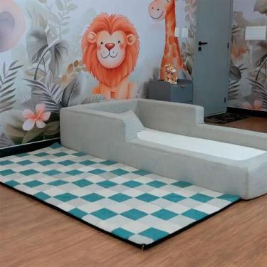 Imagem de Tapete Infantil Mosaico Almofadado Para Quarto 218x100cm Keiko Colchõe