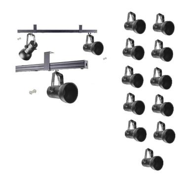 Imagem de Kit 11 Spot Trilho Perfilado Eletro calha Par20 Bulbo OL7