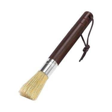 Imagem de Escova De Limpeza Para Máquina De Café Expresso Com Cabo De Madeira E 