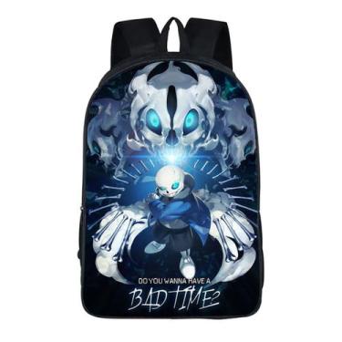 Imagem de Mochila escolar Undertale Anime School Polyester 29x16x42cm - Yiweisai