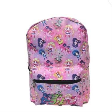 Imagem de Mochila Sailor Moon Pink para crianças escolares com 36x42cm - yiweisa