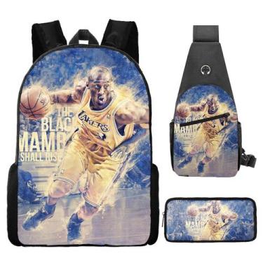 Imagem de Conjunto de mochilas escolares Kobes Bryansts 24 com ombro, 3 unidades