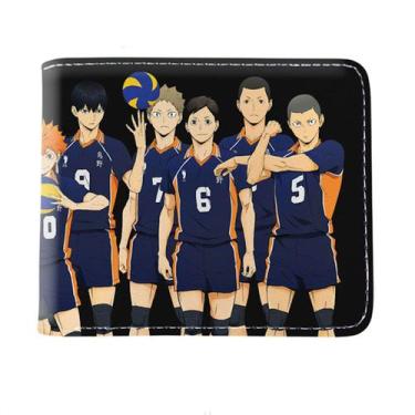 Imagem de Carteira: Bolsa para moedas, couro, carteira curta dobrável, Haikyuu -