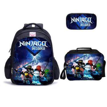 Imagem de Conjunto de mochilas escolares Ninjas de 3 peças para estudantes - Yiw