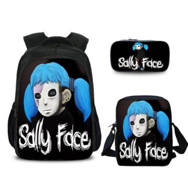Imagem de Conjunto de mochilas Sallys Faces School Students, 3 unidades com bols