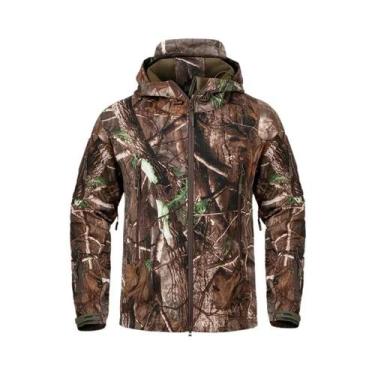 Imagem de Jaqueta Tática Masculina Camuflada Impermeável Com Capuz De Fleece Par