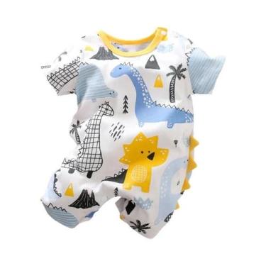 Imagem de Macacão Com Estampa De Dinossauro Para Bebês, Meninos E Meninas, Manga