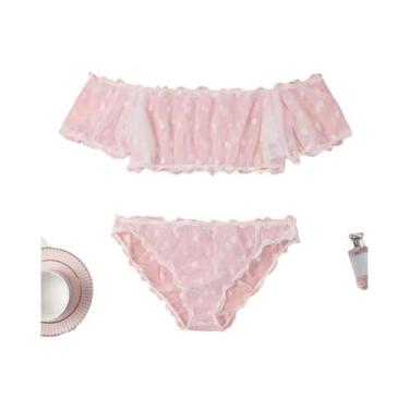 Imagem de Conjunto De Top E Calcinha Com Estampa De Poá Para Mulheres, Conjunto 