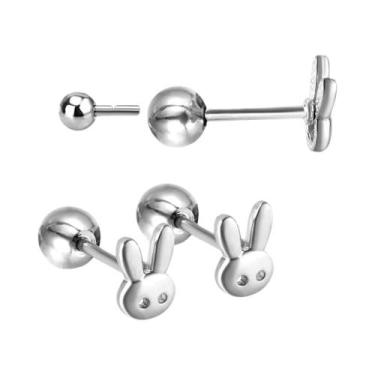 Imagem de Brincos De Aço Inoxidável Mini, Fofos, Com Formato De Coração, Borbole