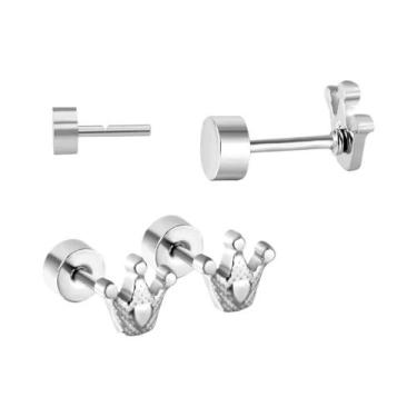 Imagem de Brincos De Aço Inoxidável Mini, Fofos, Com Formato De Coração, Borbole