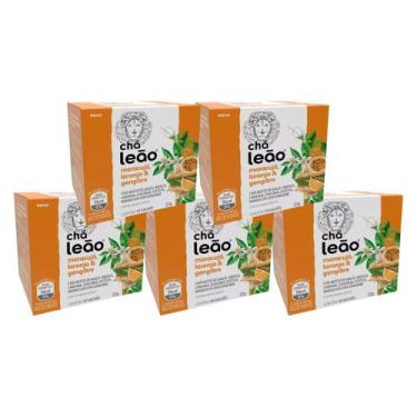 Imagem de Kit 5 Chás Leão Maracujá, Laranja e Gengibre com 10 Sachês - Leao