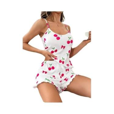 Imagem de Conjunto De Pijamas Femininos De Verão, Respirável, Macio, Com Estampa