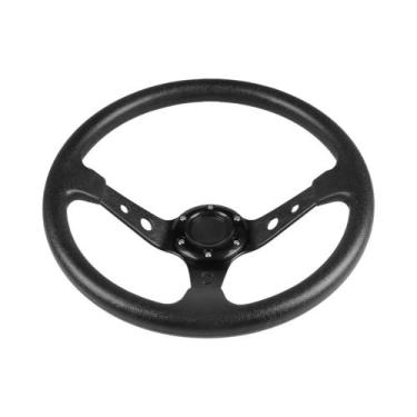 Imagem de Volante Esportivo Universal De 14 Polegadas (350mm) Em Couro PU E Liga