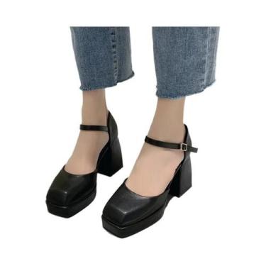 Imagem de Sapatos Elegantes De Plataforma Com Salto Grosso À Prova d'Água Para M